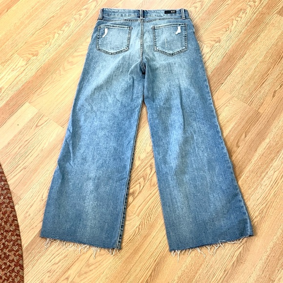 KUT from the Kloth “Meg” Fab Ab,High-Rise Jeans, Light Wash,wide,Raw Hem,Size 8L - Picture 6 of 10